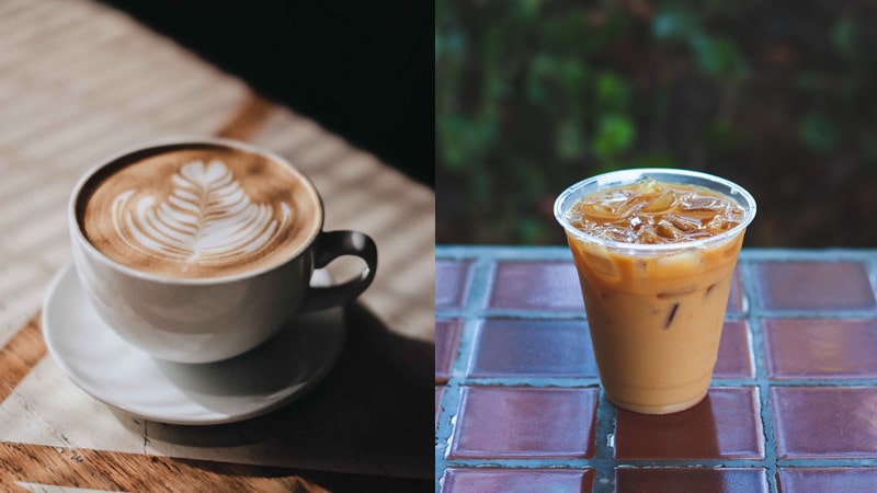 difference between latte and iced coffee