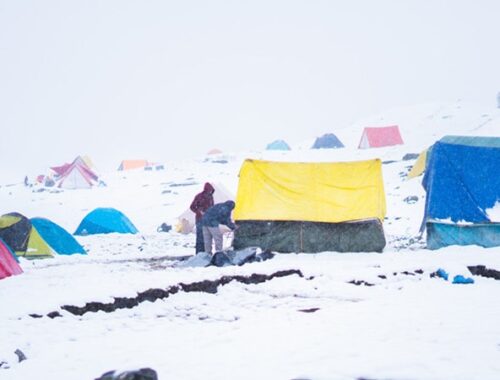 harsh weather camping