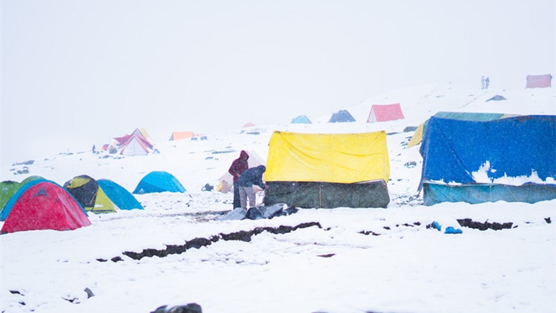 harsh weather camping